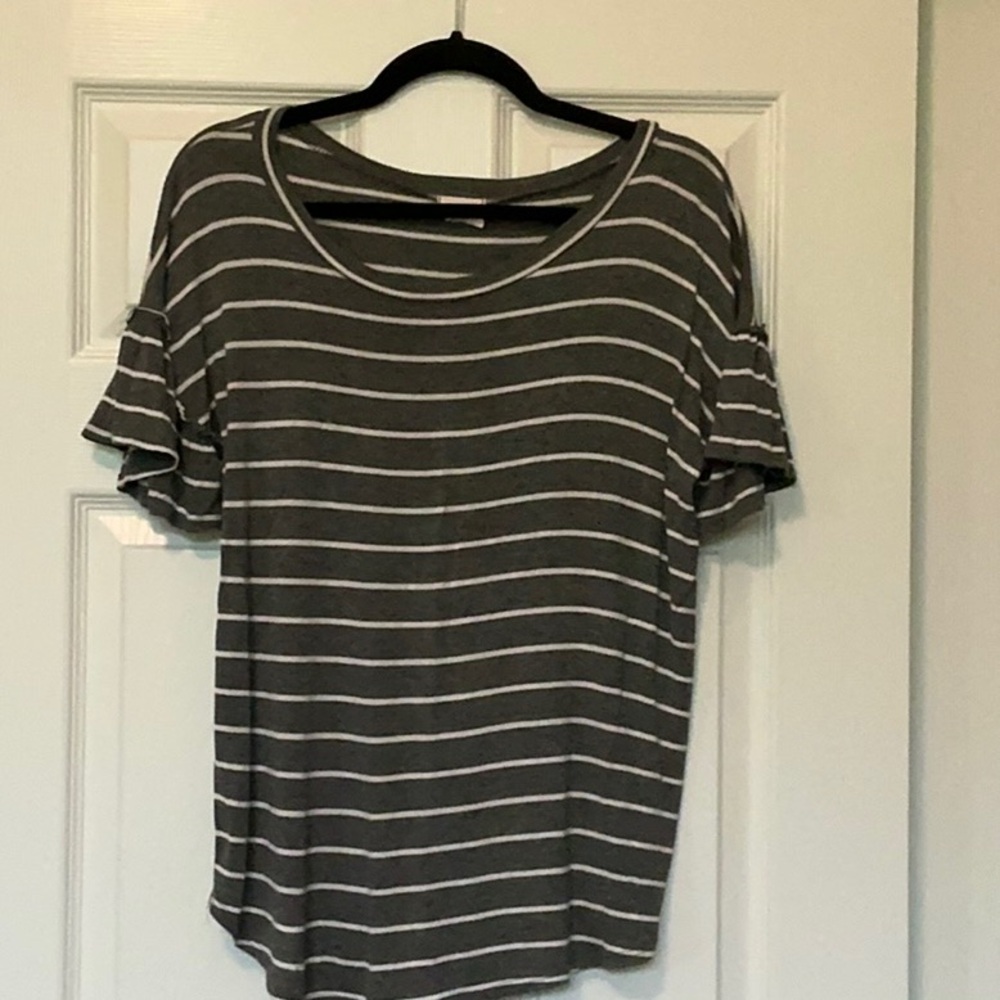 Striped Gray Women's Top